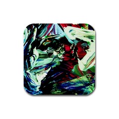 Cabin In The Mountain 4 Rubber Square Coaster (4 Pack)  by bestdesignintheworld