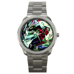 Cabin In The Mountain 4 Sport Metal Watch by bestdesignintheworld