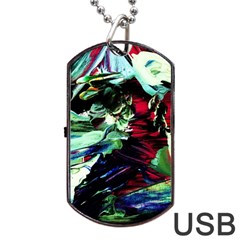 Cabin In The Mountain 4 Dog Tag Usb Flash (one Side) by bestdesignintheworld