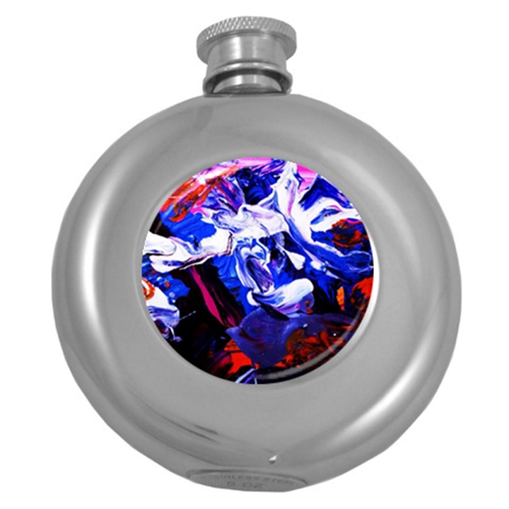 Cabin In The Mountain 1 Round Hip Flask (5 oz)