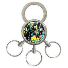 Dance Of Oil Towers 3 3-ring Key Chains by bestdesignintheworld