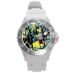 Dance Of Oil Towers 3 Round Plastic Sport Watch (l) by bestdesignintheworld