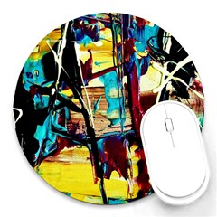 Dance Of Oil Towers 4 Round Mousepads by bestdesignintheworld