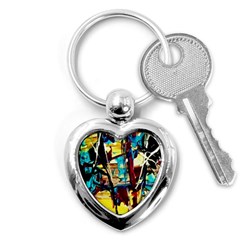 Dance Of Oil Towers 4 Key Chains (heart)  by bestdesignintheworld