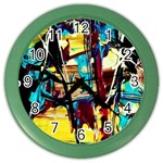 Dance Of Oil Towers 4 Color Wall Clocks Front