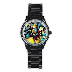 Dance Of Oil Towers 4 Stainless Steel Round Watch