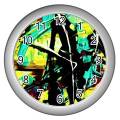 Dance Of Oil Towers 5 Wall Clocks (silver)  by bestdesignintheworld