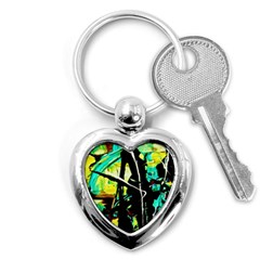 Dance Of Oil Towers 5 Key Chains (heart)  by bestdesignintheworld