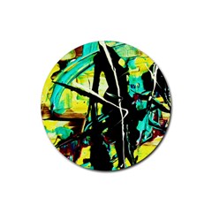 Dance Of Oil Towers 5 Rubber Coaster (round)  by bestdesignintheworld