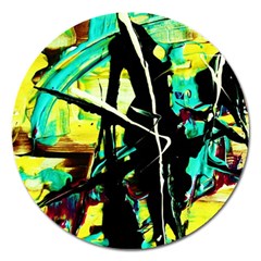 Dance Of Oil Towers 5 Magnet 5  (round) by bestdesignintheworld