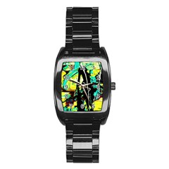 Dance Of Oil Towers 5 Stainless Steel Barrel Watch by bestdesignintheworld