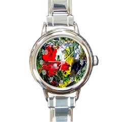 Bow Of Scorpio Before A Butterfly 2 Round Italian Charm Watch by bestdesignintheworld