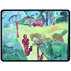 Trail 1 Fleece Blanket (large)  by bestdesignintheworld