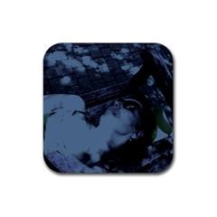 ?? ???????? - On A Bench Rubber Coaster (square)  by bestdesignintheworld