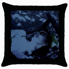 ?? ???????? - On A Bench Throw Pillow Case (black) by bestdesignintheworld