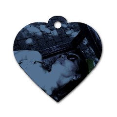 ?? ???????? - On A Bench Dog Tag Heart (one Side) by bestdesignintheworld