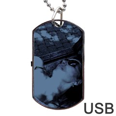 ?? ???????? - On A Bench Dog Tag Usb Flash (two Sides) by bestdesignintheworld