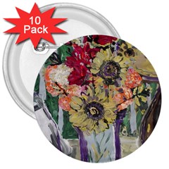 Sunflowers And Lamp 3  Buttons (10 Pack)  by bestdesignintheworld