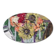 Sunflowers And Lamp Oval Magnet by bestdesignintheworld