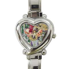 Sunflowers And Lamp Heart Italian Charm Watch by bestdesignintheworld