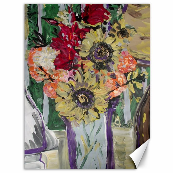 Sunflowers And Lamp Canvas 36  x 48  