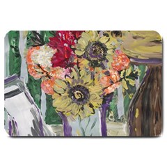 Sunflowers And Lamp Large Doormat  by bestdesignintheworld