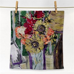 Sunflowers And Lamp Face Towel by bestdesignintheworld