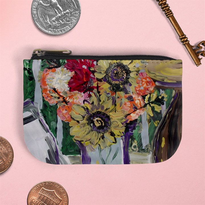 Sunflowers And Lamp Mini Coin Purses