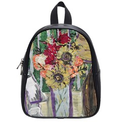 Sunflowers And Lamp School Bag (small) by bestdesignintheworld