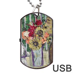 Sunflowers And Lamp Dog Tag Usb Flash (one Side) by bestdesignintheworld