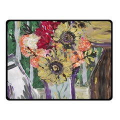 Sunflowers And Lamp Double Sided Fleece Blanket (small)  by bestdesignintheworld