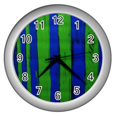 Stripes Wall Clocks (silver)  by bestdesignintheworld