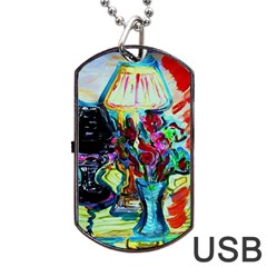 Still Life With Two Lamps Dog Tag Usb Flash (one Side) by bestdesignintheworld