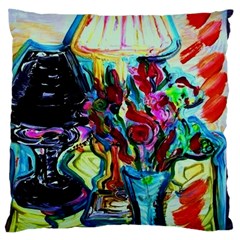 Still Life With Two Lamps Large Cushion Case (one Side) by bestdesignintheworld