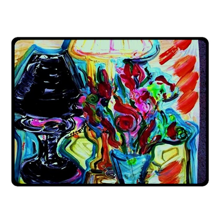 Still Life With Two Lamps Double Sided Fleece Blanket (Small) 