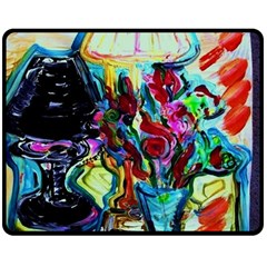 Still Life With Two Lamps Double Sided Fleece Blanket (medium)  by bestdesignintheworld