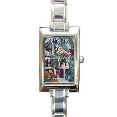 Still Life With Tangerines And Pine Brunch Rectangle Italian Charm Watch