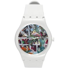 Still Life With Tangerines And Pine Brunch Round Plastic Sport Watch (m) by bestdesignintheworld