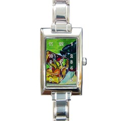 Still Life With A Pig Bank Rectangle Italian Charm Watch by bestdesignintheworld