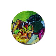 Still Life With A Pig Bank Magnet 3  (round) by bestdesignintheworld