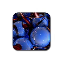 Spheres With Horns 3d Rubber Coaster (square)  by Sapixe