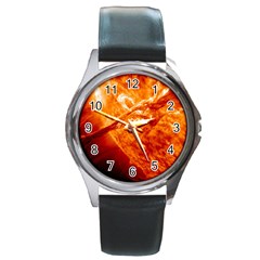 Spectacular Solar Prominence Round Metal Watch by Sapixe