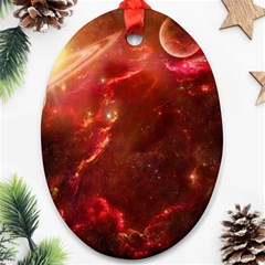 Space Red Ornament (oval)