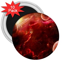 Space Red 3  Magnets (10 Pack) 