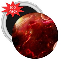 Space Red 3  Magnets (100 Pack)