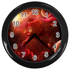 Space Red Wall Clocks (black)