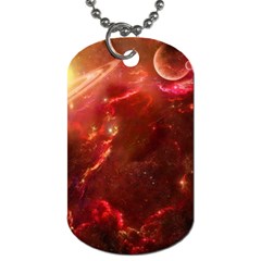 Space Red Dog Tag (one Side)