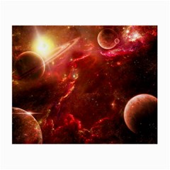 Space Red Small Glasses Cloth (2-side) by Sapixe