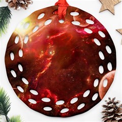 Space Red Ornament (round Filigree)