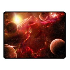 Space Red Double Sided Fleece Blanket (small)  by Sapixe